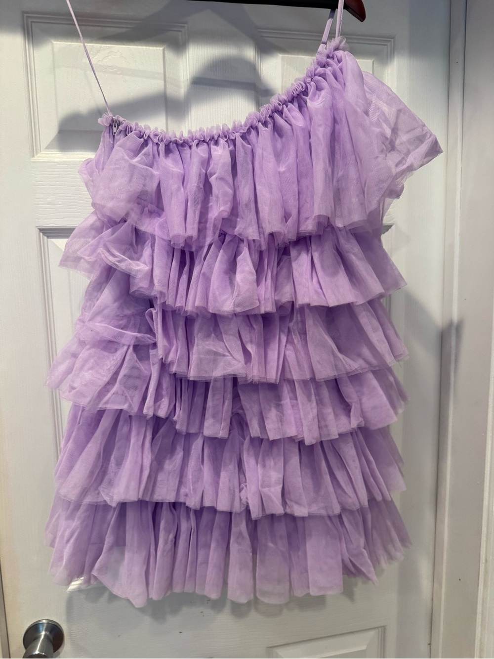WINDSOR Lilac Tiered Ruffle Mini Dress